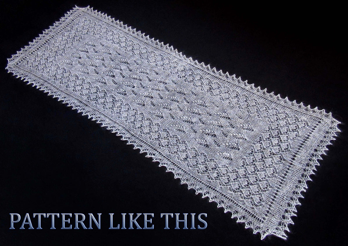 Gestrickter Ziegenflaum Schal Orenburger Schal Shawl Scarf mit Stikerei Handmade