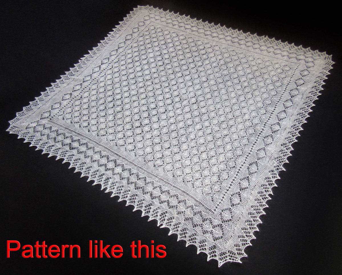 Orenburger Schal Gestrickter Ziegenflaum Schal Shawl Scarf Strick Stola Handmade